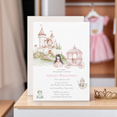 Princess Fairytale Pastel Pink Invitation d'annive