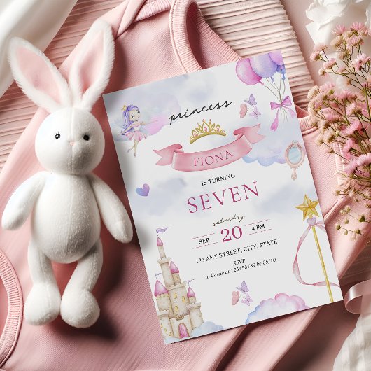 Princess Fairytale Pink Gold Schattige Meisje Verj Kaart