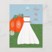 Princess FairyTale Pumpkin Carriage Save the date Aankondigingskaart (Voorkant)