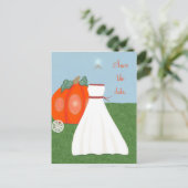 Princess FairyTale Pumpkin Carriage Save the date Aankondigingskaart (Staand voorkant)