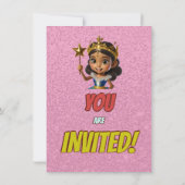 Princess Fairytale Royal Joli Invitation d'anniver (Dos)
