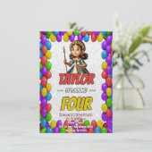 Princess Fairytale Royal Joli Invitation d'anniver (Debout devant)