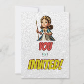 Princess Fairytale Royal Joli Invitation d'anniver (Dos)