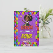 Princess Fairytale Royal Joli Invitation d'anniver (Debout devant)