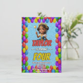 Princess Fairytale Royal Joli Invitation d'anniver (Debout devant)