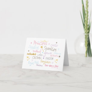 PRINCESS Feest Woorden Cute Bedankt Vouwkaart