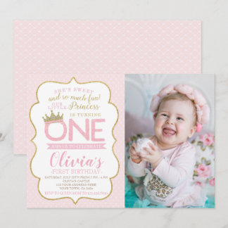 Princess First Birthday Kaart