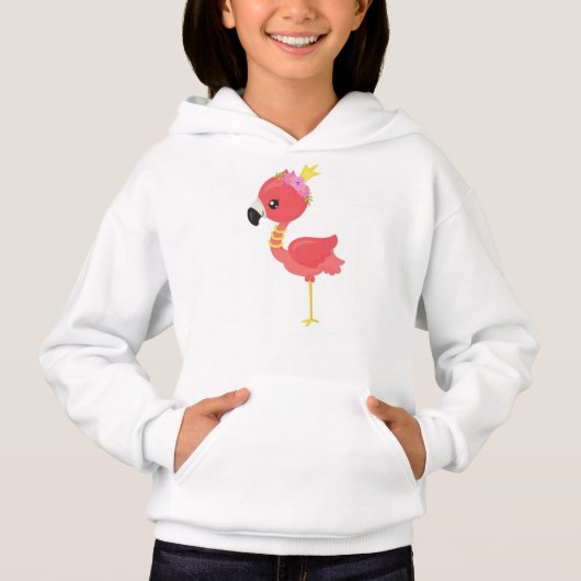 Princess Flamingo, Crown, Cute Flamingo, Flowers (Voorkant)