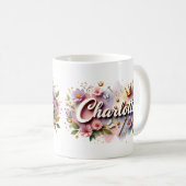Princess Floral Custom Mug – Personalized Name (Devant droit)
