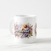 Princess Floral Custom Mug – Personalized Name (Devant gauche)