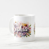 Princess Floral Custom Mug – Sophia (Devant gauche)