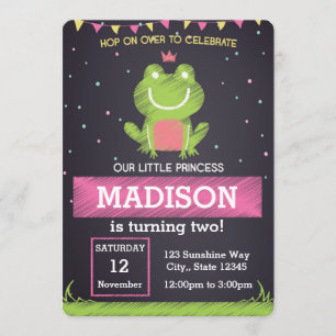 Princess Frog Birthday Uitnodiging