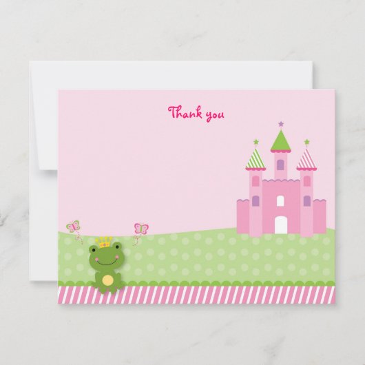 Princess Frog Castle Flat Merci Cartes de notes (Devant)