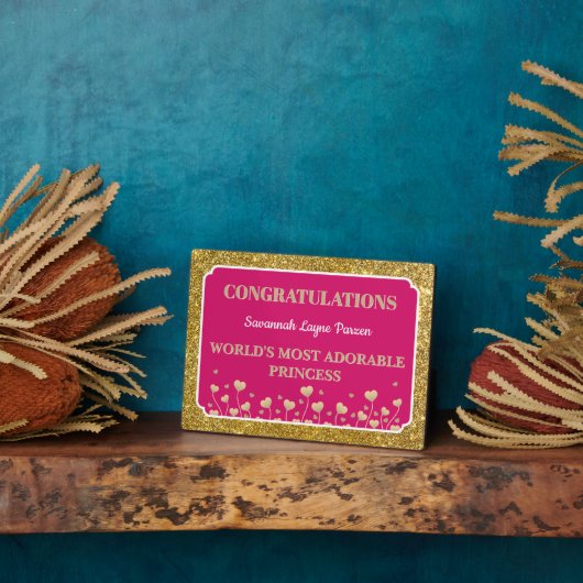 Princess! Fun Personalized girl tabletop plaque (Côté)