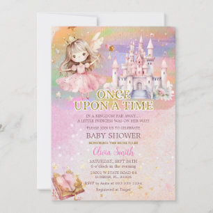 Princess Girl Blush Roze Regenboog Baby shower Kaart