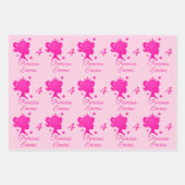 Princess Girl's Name Age  Pink White Paars Inpakpapier Vel (Voorkant 2)