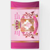 Princess Gold Crown pasteert uw foto Fancy Lijst Spandoek (Verticaal)