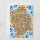 Princess Gold et Rose bleu Quinceanera Invitation (Dos)