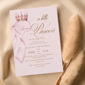 Princess Gold Pink Girl Baby Shower Kaart