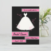 Princess Gown & Hearts Bridal Shower Invitation 3 (Debout devant)