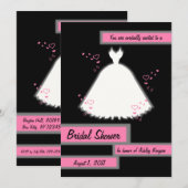 Princess Gown & Hearts Bridal Shower Invitation 3 (Devant / Derrière)
