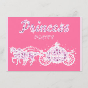Princess Horses & Carriage Birthday Party Kaart