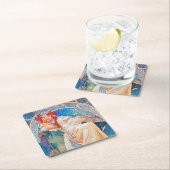 Princess Hyacinth, Mucha Vierkante Kartonnen Onderzetter (Insitu)