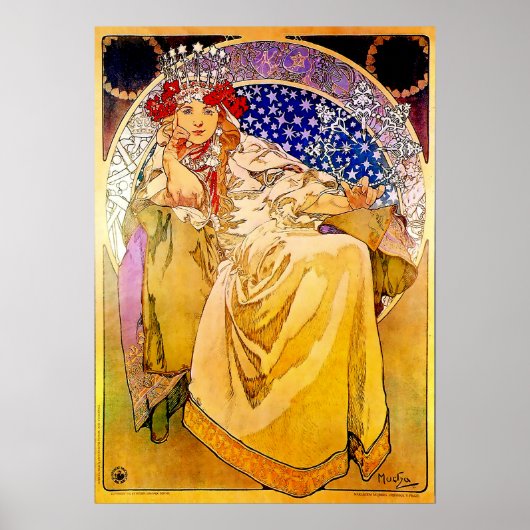 Princess Hyacinth Poster van Alphonse Mucha (Voorkant)
