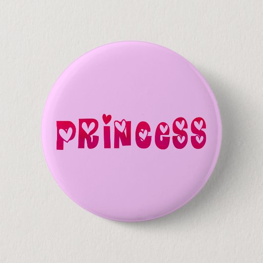 Princess in Hearts Ronde Button 5,7 Cm (Voorkant)