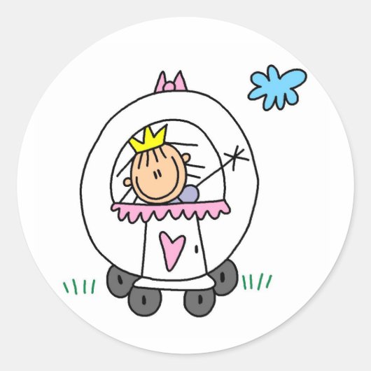 Princess in koets Sticker (Voorkant)