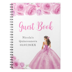 Princess in Light Pink Quinceanera gastenboek Notitieboek