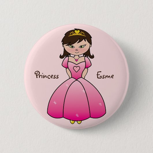 Princess in Pink Name Button (Voorkant)