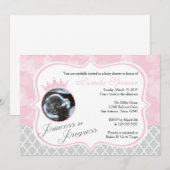 Princess in Progress, Baby shower Invitation Kaart (Voorkant / Achterkant)