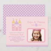 Princess Invitación de la Fiesta de Cumpleaños Kaart (Voorkant / Achterkant)