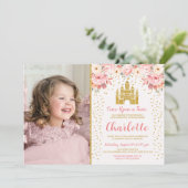 Princess Invitation Anniversaire Château Floral (Debout devant)