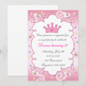 Princess Invitation Girl Birthday Party (Devant / Derrière)