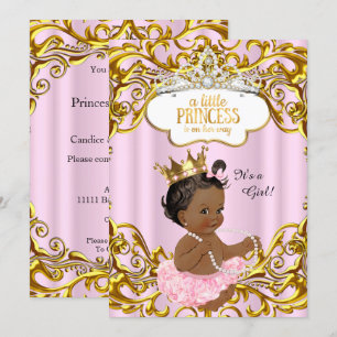 Princess is onderweg naar Baby shower Pink Ethnic Kaart