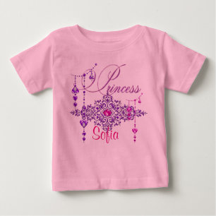 Princess Jewels Custom Pink Toddler Ruffle T-shirt