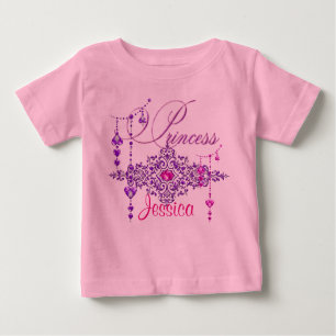 Princess Jewels Custom Pink Toddler Ruffle T-shirt