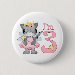 Princess Kat 3rd Birthday Ronde Button 5,7 Cm