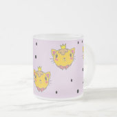 Princess kitty kat op paars matglas koffiemok (Voorkant rechts)