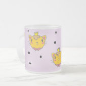 Princess kitty kat op paars matglas koffiemok (Voorkant links)