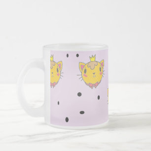 Princess kitty kat op paars matglas koffiemok