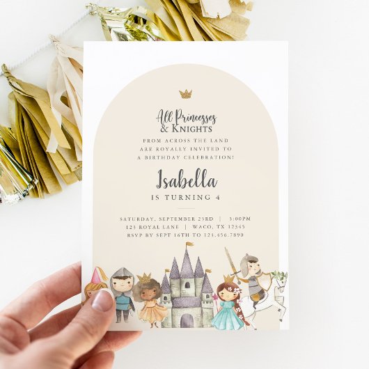 Princess Knight Invitation d'anniversaire