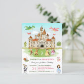 Princess knight kind child Birthday Invitation (Staand voorkant)