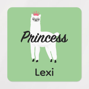Princess Lama Design - Small Square Clothing Label