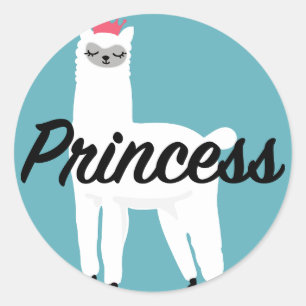 Princess Lama Design - Stickers ronds classiques