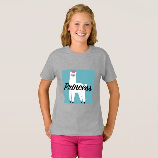 Princess Lama Design - T-shirt de base pour filles (Devant entier)
