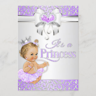Princess Lavender Lila & Silver Diamonds Bow Kaart