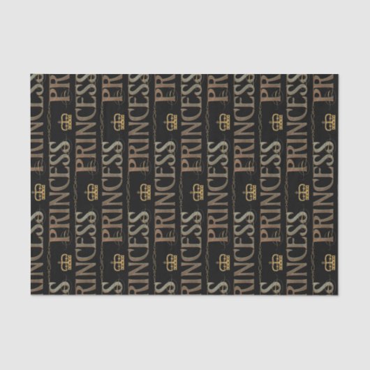 PRINCESS Lettering  - Elegant Rich Royal Tissuepapier (Voorkant)